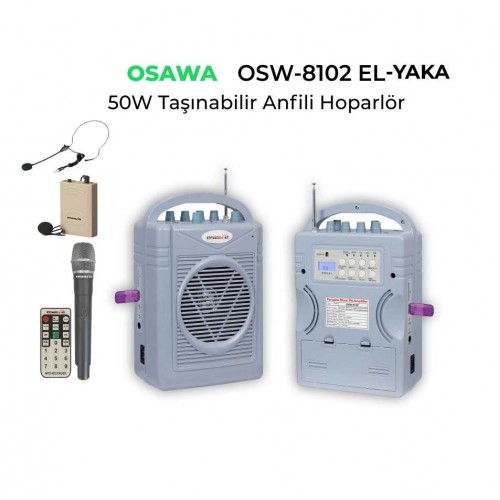 Osawa Osw-8102EY El ve Yaka Mikrofonlu Taşınabilir Şarjlı Anfi